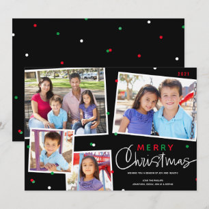 Festividades Cartão de Férias de Colagem de Fotos Feliz Natal