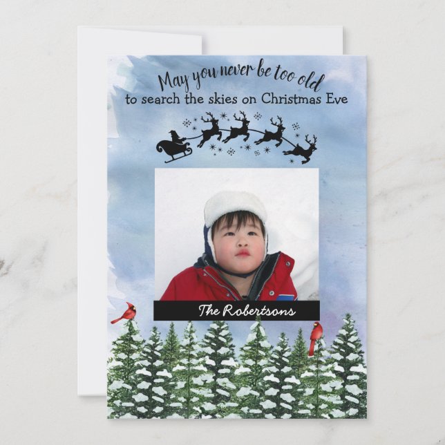 Festividades Cartão de Férias de Cores Aquáticas da Véspera de  (Frente)