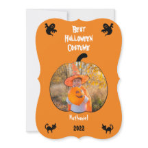 Cartão de Férias de Fantasia de Halloween com Foto