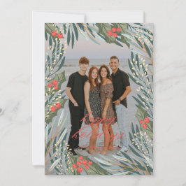 Festividades Cartão de Férias de Feriado Elegante Greenery