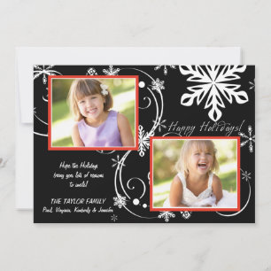 Festividades Cartão de Férias de Foto - Blackout de Floco de Ne