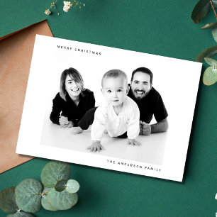 Festividades Cartão de Férias de Foto da Família Feliz Natal