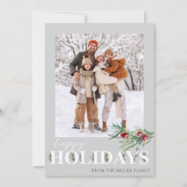 Festividades Cartão de Férias de Foto de Férias Elegante e Aleg