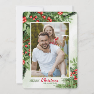Festividades Cartão de Férias de Foto de Holly Brilhante