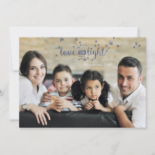Festividades Cartão de Férias de Foto Estrelas de Amor e Luz