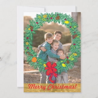Festividades Cartão de Férias de Foto: Feliz Natal Wreath Foto