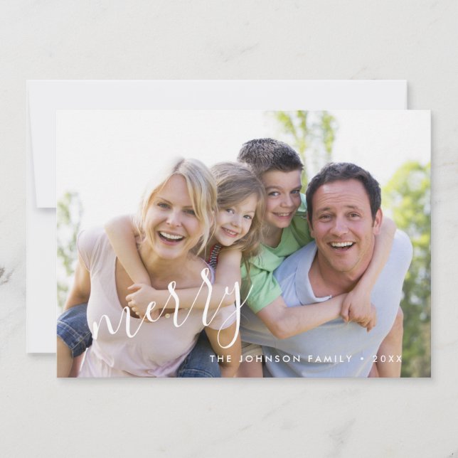 Festividades Cartão de Férias de Foto Folha Moderna (Frente)