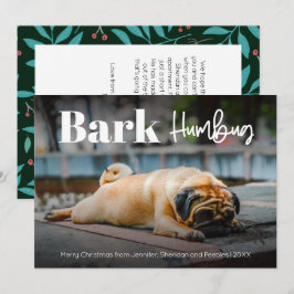 Festividades Cartão de Férias de Foto Personalizada Bark Humbug