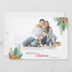 Festividades Cartão de Férias de Fotos com Enfeites Invernais