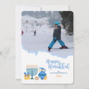 Festividades Cartão de Férias de Hanukkah com Foto