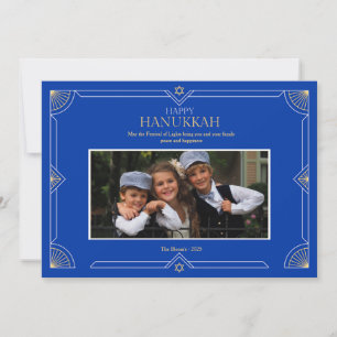 Festividades Cartão de Férias de Hanukkah com Foto Feliz