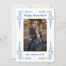 Festividades Cartão de Férias de Hanukkah com Foto Plana
