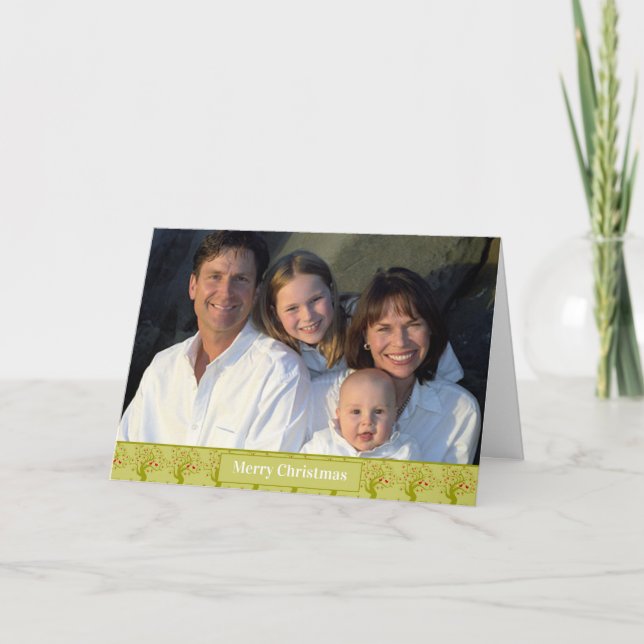 Festividades Cartão de Férias de Impressão de Aves Florais de N (Frente)