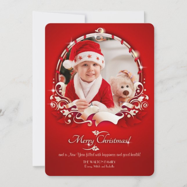 Festividades Cartão de Férias de Joy Natal (Frente)