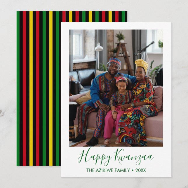 Festividades Cartão de Férias de Kwanzaa com Foto (Frente/Verso)