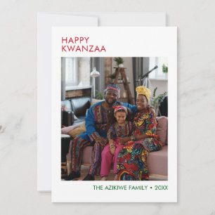 Festividades Cartão de Férias de Kwanzaa Feliz Moderno com Foto