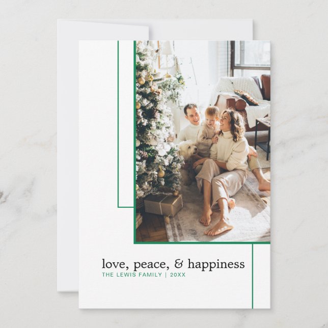 Festividades Cartão de Férias de Linha Verde Simples (Frente)