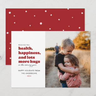 Festividades Cartão de Férias de Muitos Mais Hugs (Vermelho)