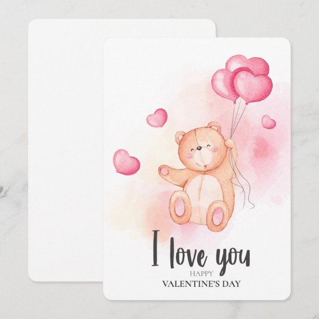 Festividades Cartão de Férias de namorados (Frente/Verso)