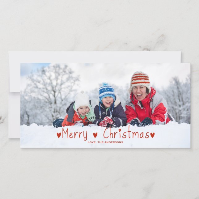 Festividades Cartão de Férias de Natal Bonito | Vermelha (Frente)