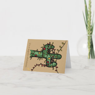 Festividades Cartão de Férias de Natal Cactus