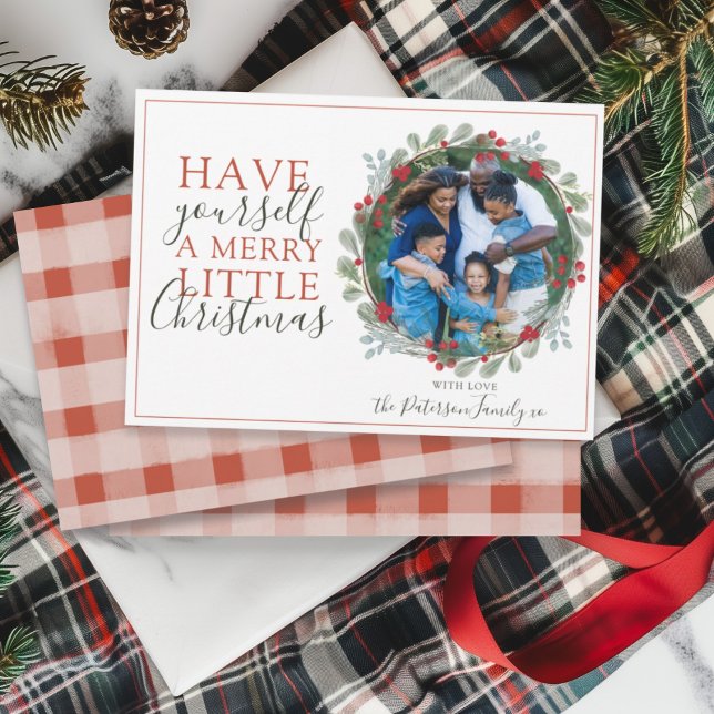 Festividades Cartão de Férias de Natal com Fato de Wreath 1 (Criador carregado)