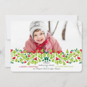 Festividades Cartão de Férias de Natal com Foto de Amor no Nata