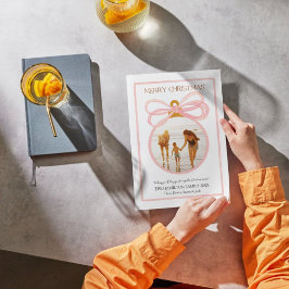 Festividades Cartão de Férias de Natal Coquette Rosa