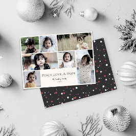 Festividades Cartão de Férias de Natal da Peace Love Hope White