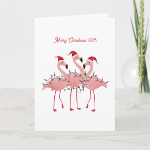 Festividades Cartão de Férias de Natal do Flamingo