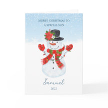 Cartão de Férias de Natal do Son Snowman