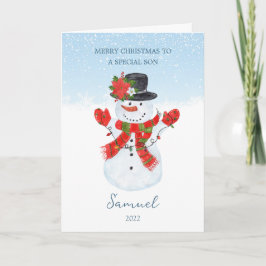 Festividades Cartão de Férias de Natal do Son Snowman