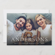 Cartão de Férias de Natal Feliz de Script Moderno