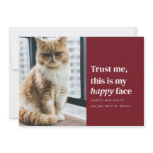 Cartão de Férias de Natal Feliz Rosto Engraçado Pe