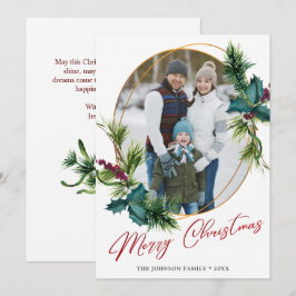 Festividades Cartão de Férias de Natal Holly Pine