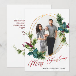 Festividades Cartão de Férias de Natal Holly Pine