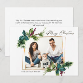 Festividades Cartão de Férias de Natal Holly Pine