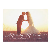 Cartão de Férias de Natal Merrily Casado