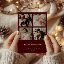 Festividades Cartão de Férias de Natal Mínimo com 4 Fotografias
