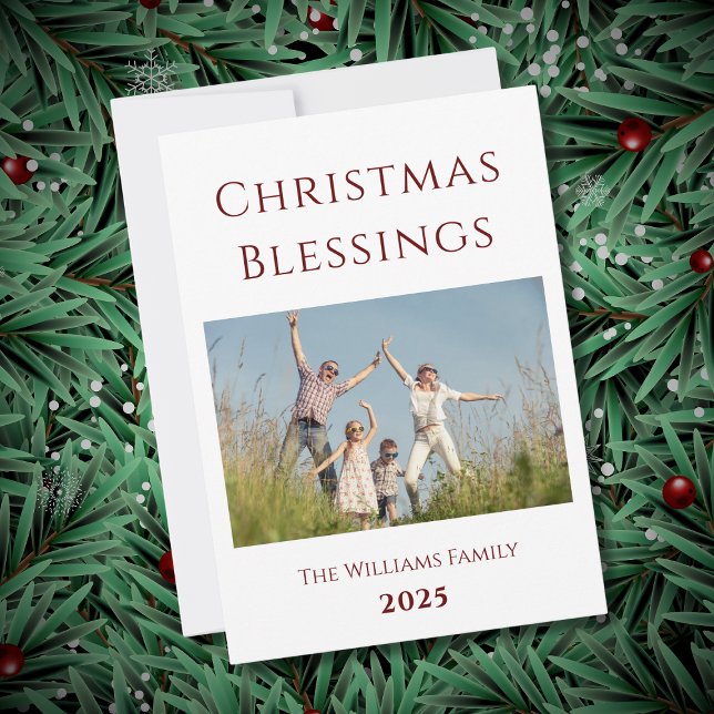 Festividades Cartão de Férias de Natal Moderno para a Família F (Criador carregado)