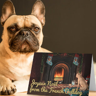 Festividades Cartão de Férias de Natal para Cachorro-Bulldog Fr
