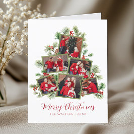 Festividades Cartão de Férias de Natal para Colagem de Fotos Bo