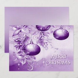 Festividades Cartão de Férias de Natal para Ornações Púrpuras