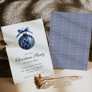 Festividades Cartão de Férias de Natal para Ornamento Azul Trad