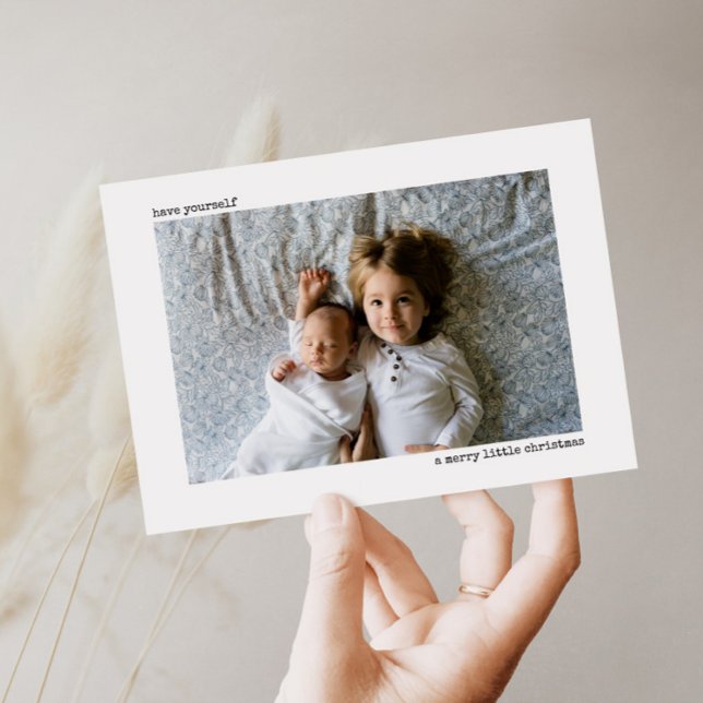 Festividades Cartão de Férias de Natal Pequeno e feliz (Criador carregado)