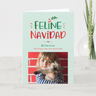Festividades Cartão de Férias de Natal Pet Folheado da Feline N