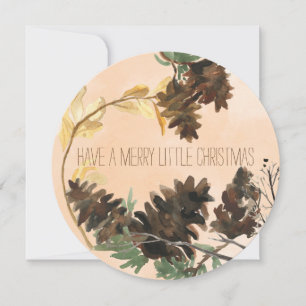 Festividades Cartão de Férias de Natal Pine Cones Nature Round