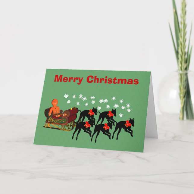 Festividades Cartão de Férias de Natal Pulando Sleigh (Frente)