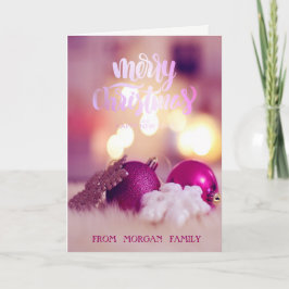 Festividades Cartão de Férias de Natal Rosa Elegante