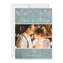 Cartão de Férias de Natal Rustic Blue